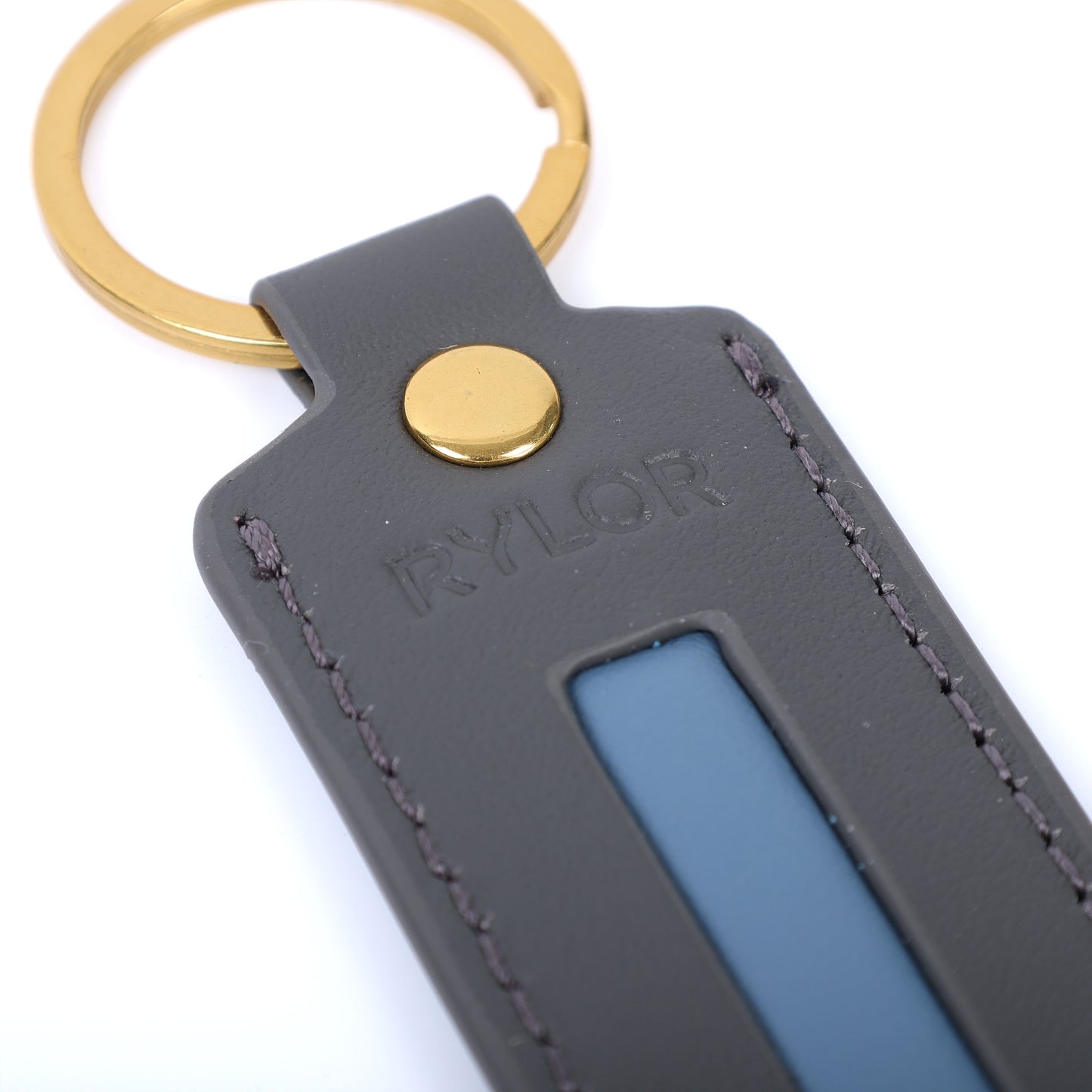 Gray Heritage Stripe Keychain