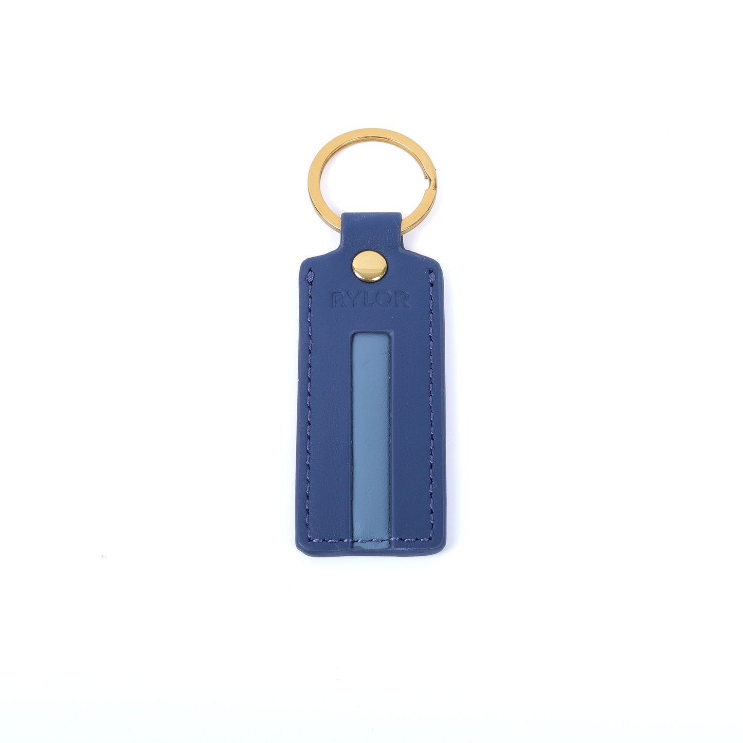 Navy Heritage Stripe Keychain